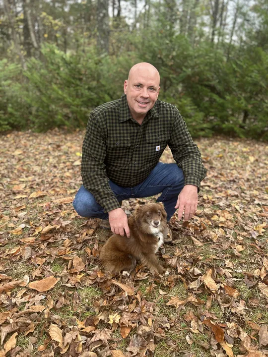 Mark Hickman with his dog